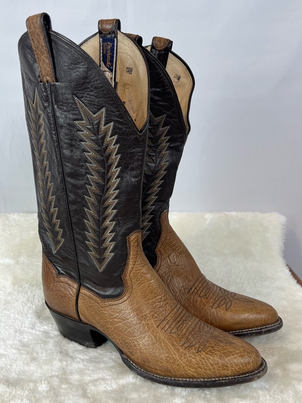 Panhandle Slim Two-Tone Brown and Black Men's Western Cowboy Boots